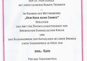 Theaterstück und Preisverleihung